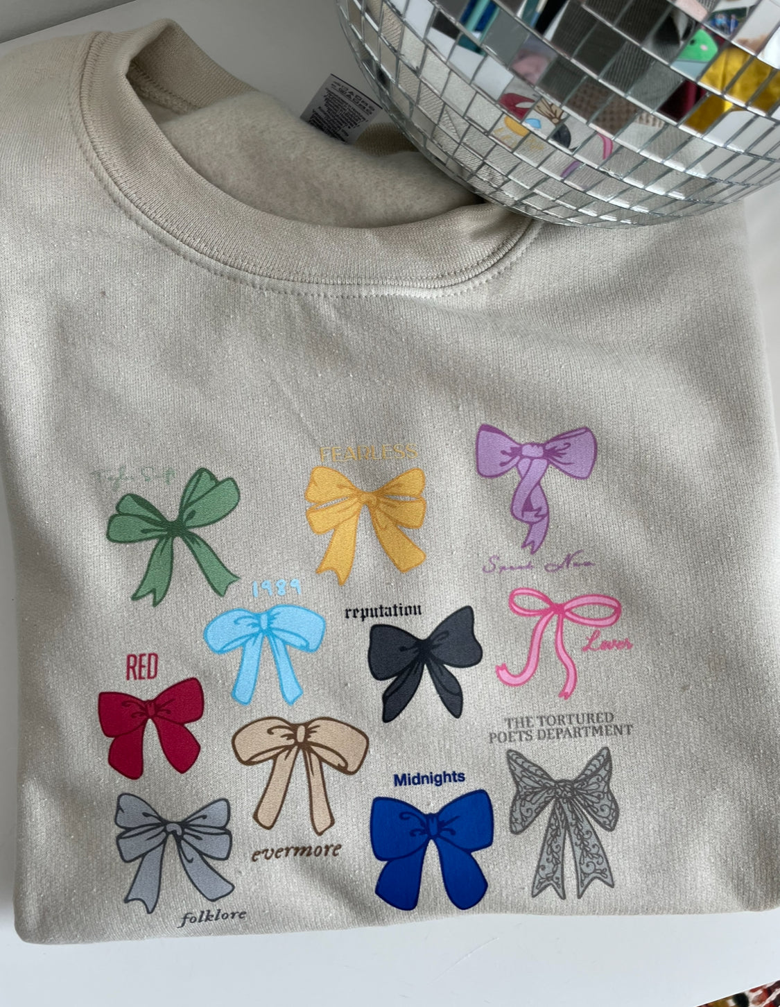 The Eras Bow Crewneck & Tote Bag - Albums as Bows