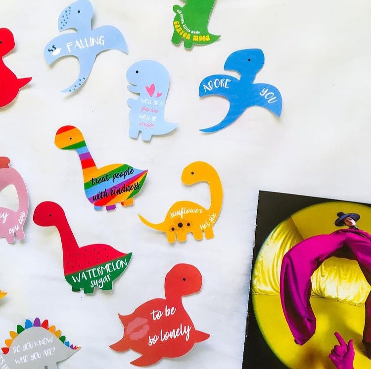 Fine Line Dinosaur Stickers