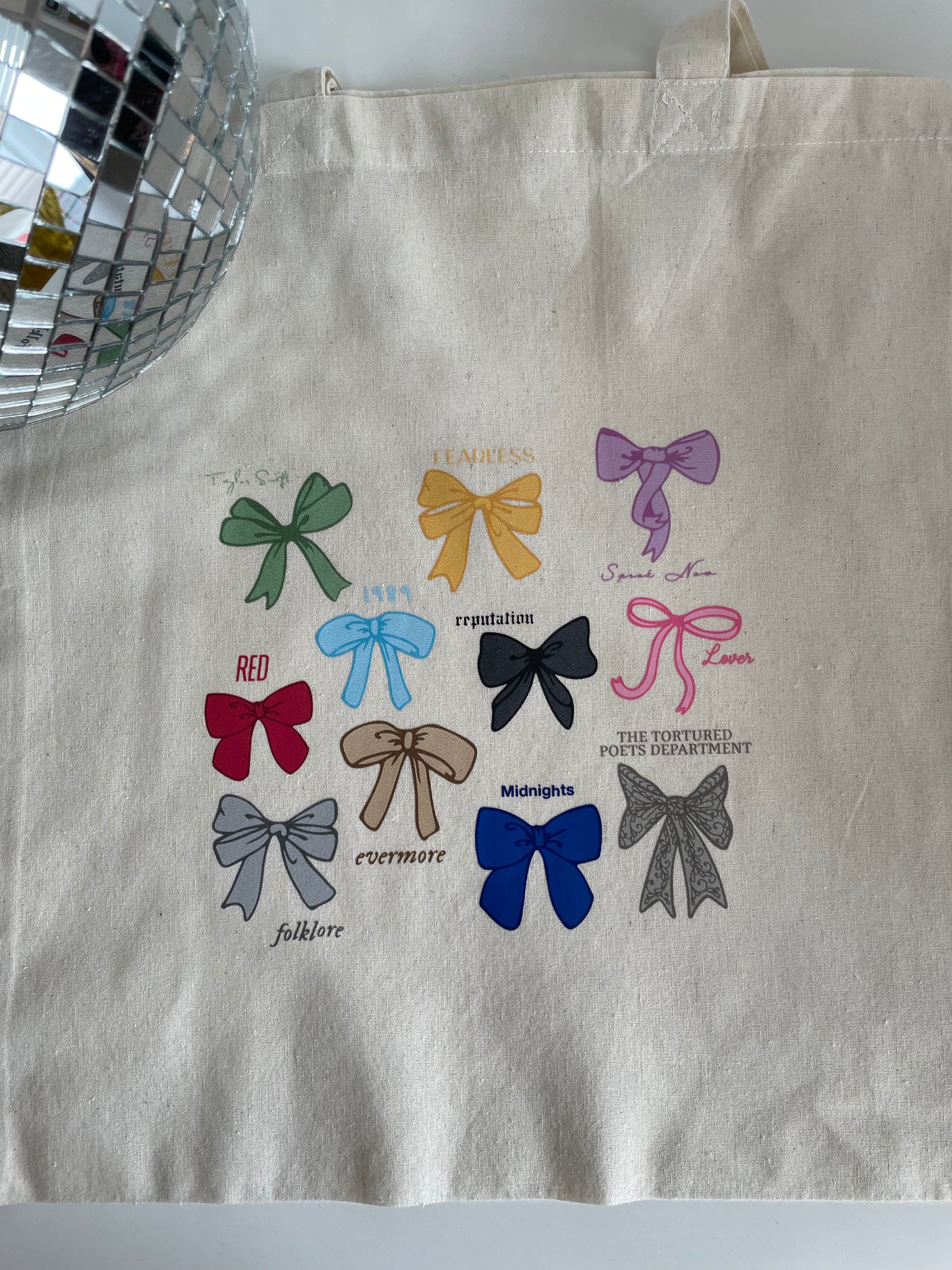 The Eras Bow Crewneck  & Tote Bag - Albums as Bows