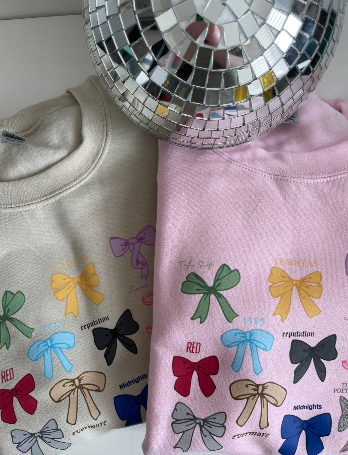 The Eras Bow Crewneck  & Tote Bag - Albums as Bows